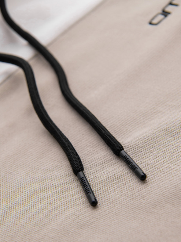 Ombre Clothing Herren-Kapuzenjacke aus Baumwolle mit Kontrastdetails - weiß