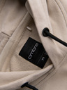 Ombre Clothing Herren-Kapuzenjacke aus Baumwolle mit Kontrastelемenten - beige