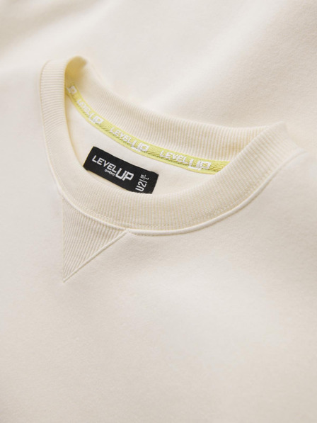 Ombre Clothing Klassischer Unisex-Pullover mit Rundhalsausschnitt - creme