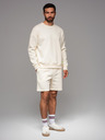 Ombre Clothing Klassischer Unisex-Pullover mit Rundhalsausschnitt - creme