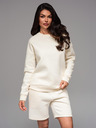 Ombre Clothing Klassischer Unisex-Pullover mit Rundhalsausschnitt - creme