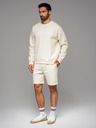 Ombre Clothing Klassischer Unisex-Pullover mit Rundhalsausschnitt - creme