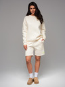 Ombre Clothing Klassischer Unisex-Pullover mit Rundhalsausschnitt - creme