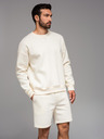 Ombre Clothing Klassischer Unisex-Pullover mit Rundhalsausschnitt - creme