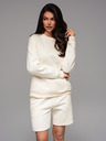 Ombre Clothing Klassischer Unisex-Pullover mit Rundhalsausschnitt - creme