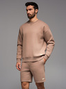 Ombre Clothing Klassischer Unisex-Pullover mit Rundhalsausschnitt - braun