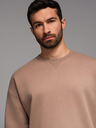 Ombre Clothing Klassischer Unisex-Pullover mit Rundhalsausschnitt - braun