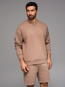 Ombre Clothing Klassischer Unisex-Pullover mit Rundhalsausschnitt - braun
