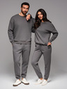 Ombre Clothing Unisex-Klassischer Pullover mit Rundhalsausschnitt - grau