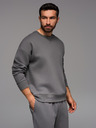 Ombre Clothing Unisex-Klassischer Pullover mit Rundhalsausschnitt - grau