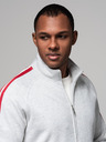 Ombre Clothing Herren-Sweatjacke mit hohem Kragen und Streifen - grau meliert