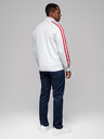 Ombre Clothing Herren-Sweatjacke mit hohem Kragen und Streifen - grau meliert