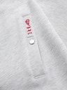 Ombre Clothing Herren-Sweatjacke mit hohem Kragen und Streifen - grau meliert