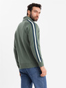 Ombre Clothing Herren-Sweatjacke mit hohem Kragen und Streifen - oliv