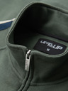 Ombre Clothing Herren-Sweatjacke mit hohem Kragen und Streifen - oliv