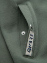Ombre Clothing Herren-Sweatjacke mit hohem Kragen und Streifen - oliv
