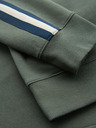Ombre Clothing Herren-Sweatjacke mit hohem Kragen und Streifen - oliv
