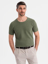 Ombre Clothing Khaki-T-Shirt mit feiner Textur