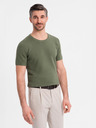 Ombre Clothing Khaki-T-Shirt mit feiner Textur