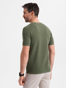 Ombre Clothing Khaki-T-Shirt mit feiner Textur