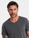 Ombre Clothing Herren-Klassik-T-Shirt BASIC mit V-Ausschnitt - anthrazit