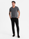 Ombre Clothing Herren-Klassik-T-Shirt BASIC mit V-Ausschnitt - anthrazit