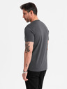 Ombre Clothing Herren-Klassik-T-Shirt BASIC mit V-Ausschnitt - anthrazit