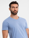Ombre Clothing Herren-Klassik-T-Shirt BASIC mit V-Ausschnitt - blau