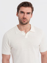 Ombre Clothing Herren-Poloshirt aus strukturiertem Strick - weiß