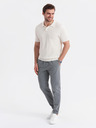 Ombre Clothing Herren-Poloshirt aus strukturiertem Strick - weiß