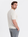 Ombre Clothing Herren-Poloshirt aus strukturiertem Strick - weiß