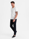 Ombre Clothing Herren-Klassik-T-Shirt BASIC mit V-Ausschnitt - weiß