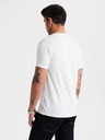 Ombre Clothing Herren-Klassik-T-Shirt BASIC mit V-Ausschnitt - weiß