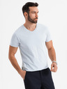 Ombre Clothing Herren-Klassik-T-Shirt BASIC mit V-Ausschnitt - hellgrau