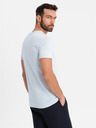 Ombre Clothing Herren-Klassik-T-Shirt BASIC mit V-Ausschnitt - hellgrau