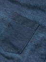 Ombre Clothing Herren Baumwoll-T-Shirt mit V-Ausschnitt und Used-Effekt - dunkelblau