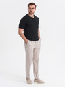 Ombre Clothing Herren Baumwoll-Poloshirt aus strukturiertem Strick - schwarz