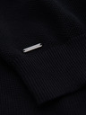 Ombre Clothing Herren Baumwoll-Poloshirt aus strukturiertem Strick - schwarz