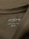 Ombre Clothing Herren klassisches Baumwoll-T-Shirt BASIC mit V-Ausschnitt - dunkel olivgrün