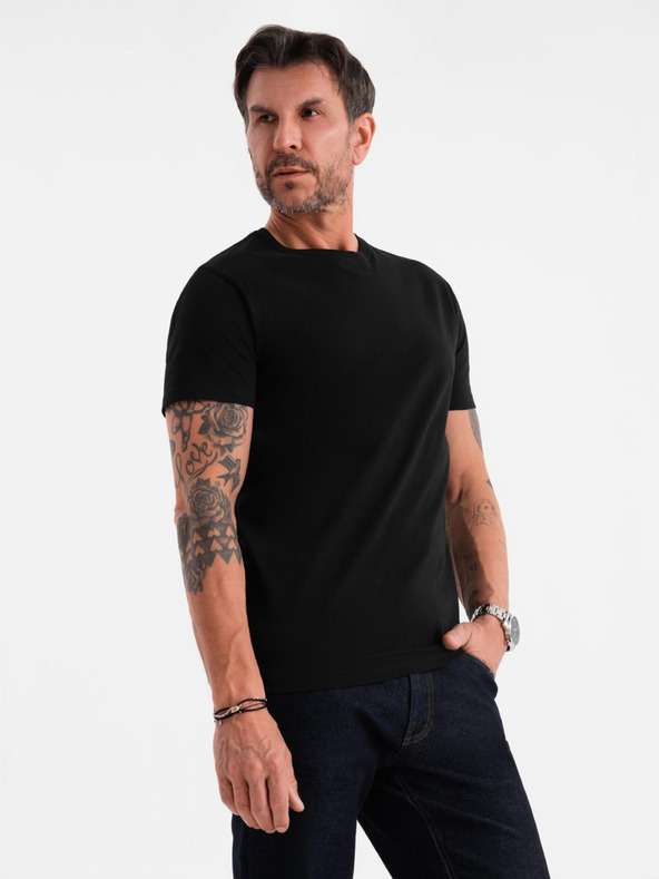 Ombre Clothing Herren klassisches Baumwoll-T-Shirt BASIC - schwarz