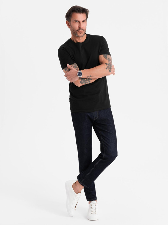 Ombre Clothing Herren klassisches Baumwoll-T-Shirt BASIC - schwarz