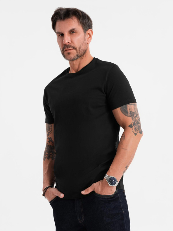 Ombre Clothing Herren klassisches Baumwoll-T-Shirt BASIC - schwarz