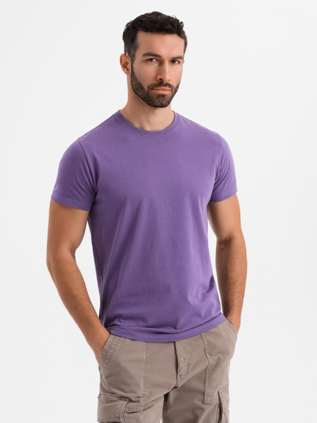 Ombre Clothing Herren klassisches Baumwoll-T-Shirt BASIC - lila