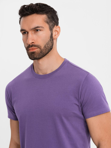 Ombre Clothing Herren klassisches Baumwoll-T-Shirt BASIC - lila