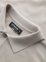 Ombre Clothing Herren Baumwoll-Poloshirt aus strukturiertem Strick - beige