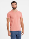 Ombre Clothing Herren klassisches Baumwoll-T-Shirt BASIC mit Ausschnitt - rosa