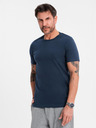 Ombre Clothing Herren klassisches Baumwoll-T-Shirt BASIC - dunkelblau