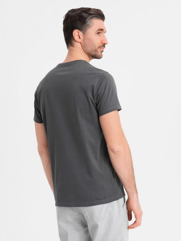 Ombre Clothing Herren klassisches Baumwoll-T-Shirt BASIC - grau