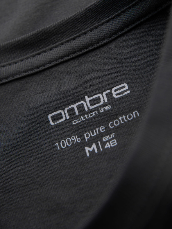 Ombre Clothing Herren klassisches Baumwoll-T-Shirt BASIC - grau