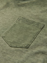 Ombre Clothing Herren Baumwoll-T-Shirt mit V-Ausschnitt und Used-Effekt - olivgrün